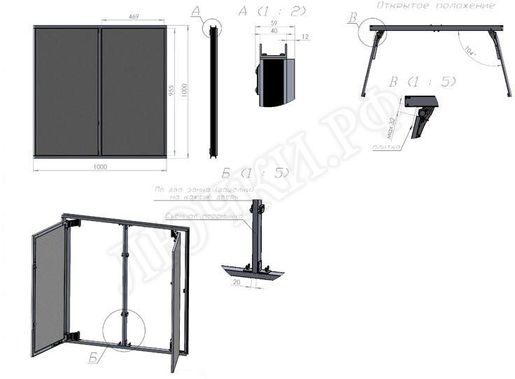 Люк под плитку Нажимной Секрет-Лайт 2 створки 800*750 Люк под плитку Нажимной Секрет-Лайт 2 створки 800*750